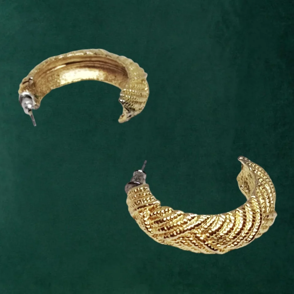 Gold Tone Pierced Earrings